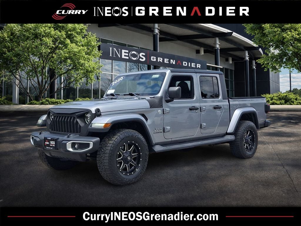2020 Jeep Gladiator Overland in Billet Silver Metallic Clearcoat — front three-quarter view