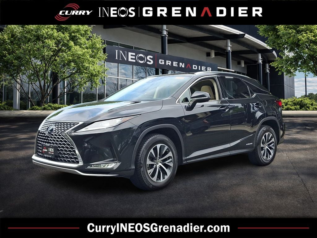 2022 Lexus RX 450h in Caviar — front three-quarter view