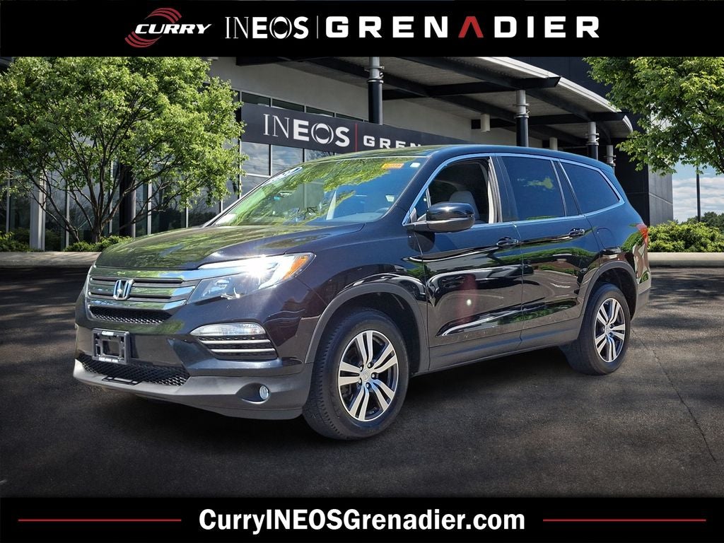 2017 Honda Pilot EX in Black — front three-quarter view