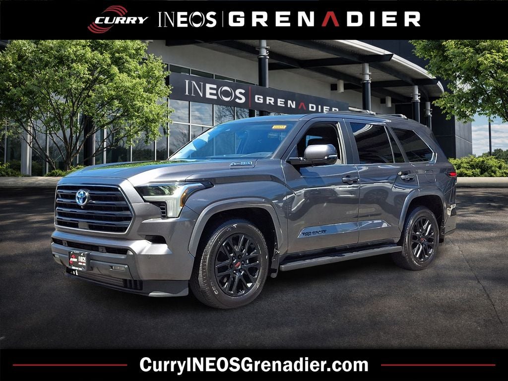 2024 Toyota Sequoia SR5 TRD SPORT in Magnetic Gray Metallic — front three-quarter view