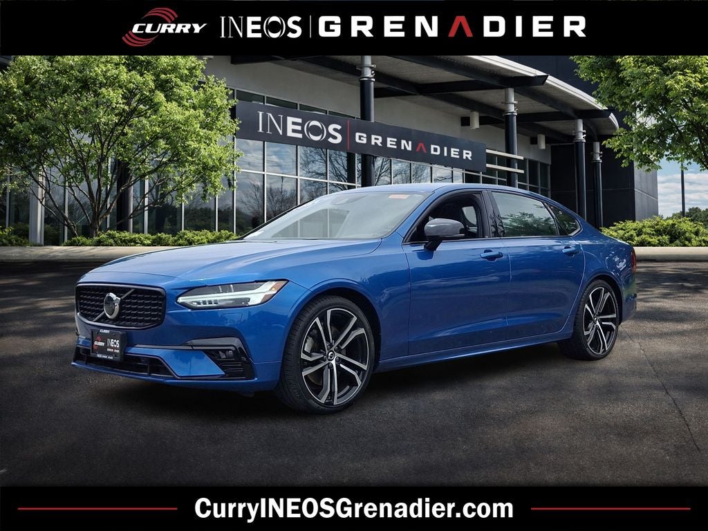 2021 Volvo S90 T6 R-Design in Bursting Blue Metallic — front three-quarter view
