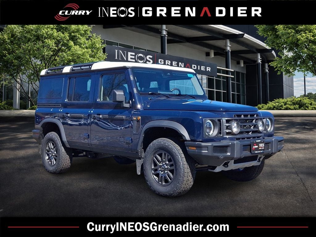 2026 INEOS Grenadier Station Wagon Fieldmaster Edition in Britannia Blue — front three-quarter view