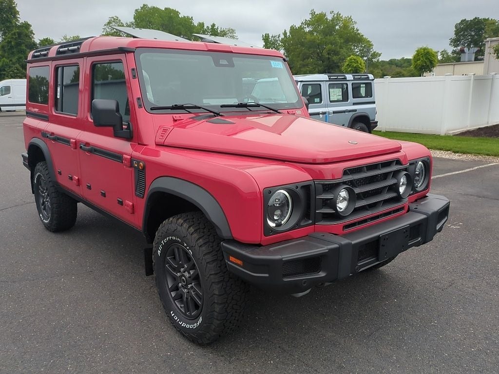 2025 INEOS Grenadier Station Wagon Base in Devil Red — front three-quarter view