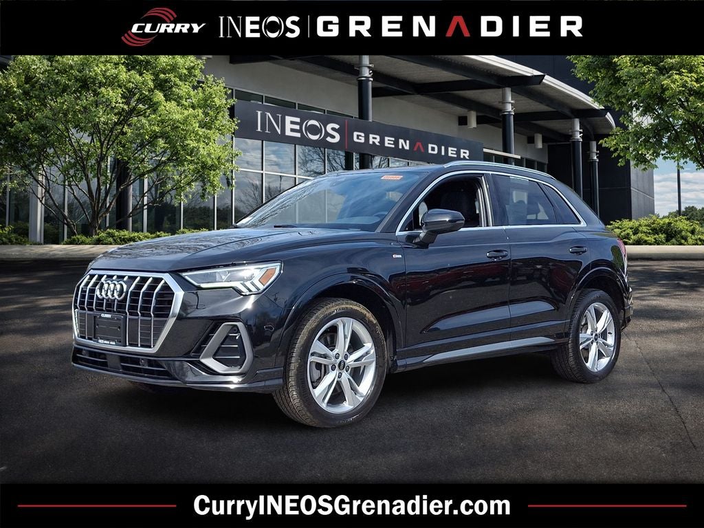 2022 Audi Q3 Premium Plus S Line quattro in Black — front three-quarter view